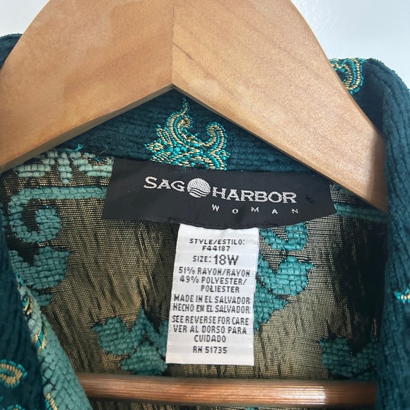 Sag Harbor Women’s XXL Plus Size 18 Colorful Blue Jacket - Picture 5 of 6